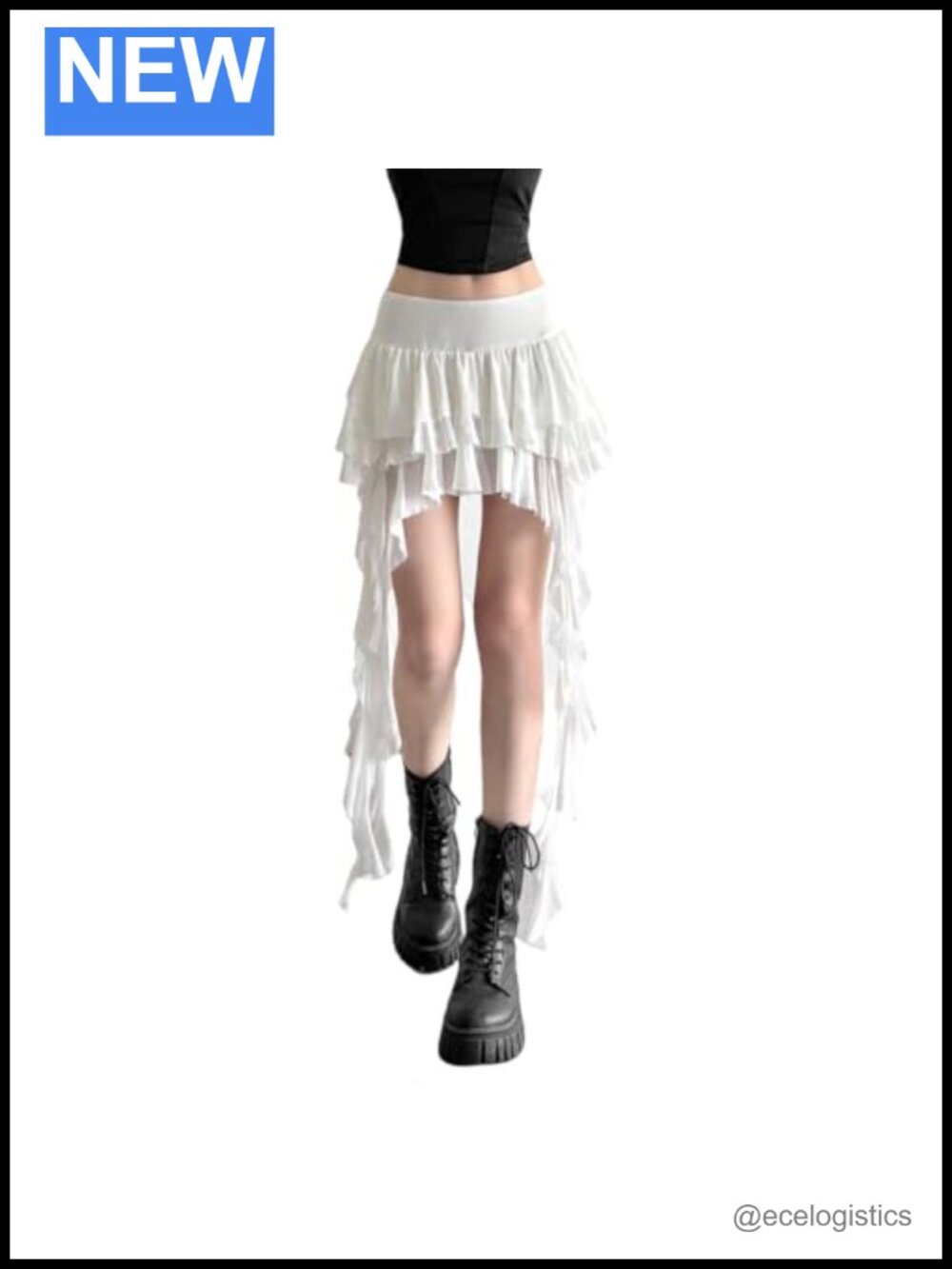 Y2K High Waist Mesh Irregular Layered Mini Skirt Gothic Club Rave